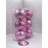 Набор пластиковых шаров ø 8 см розовый 6 шт. в прозрачной упаковке 86468